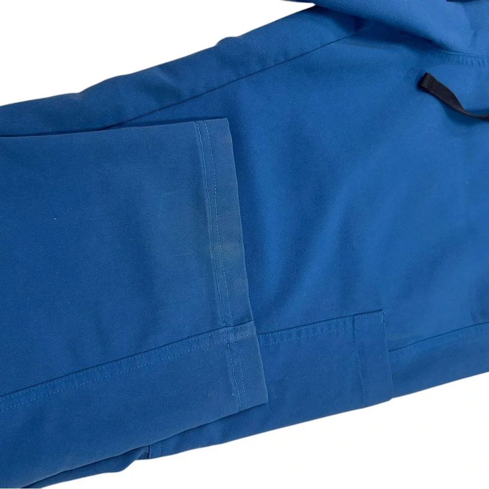 Figs Pocketed Scrub Drawstring Pants in‎ Blue Large